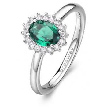 Anello Brosway Life Green, Circolo 52 mm, Argento 925