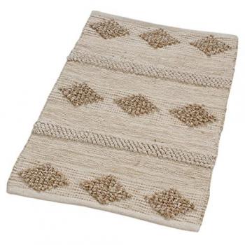 Tapis en jute naturel blanc 85 x 55 cm