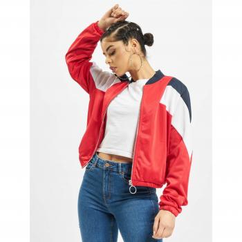 Three‑Tone Flash Parka by Urban Classics – Red, Navy, White (Female S)
