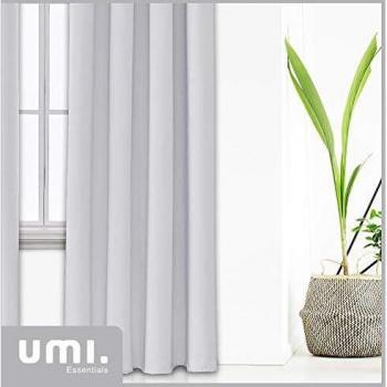 UMI Living Room Curtains – Thermal Insulation, Blackout, Silver Grey, 46x72, 1 Pair