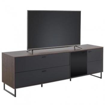 TV-Lowboard VARAZZE-05, Softblack, 2 Türen, 2 Schubkästen