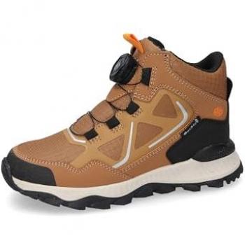 Dockers by Gerli Kinder Winterstiefel Klett-Schnürboots wasserabweisend warm gefüttert Größe 34 braun/schwarz