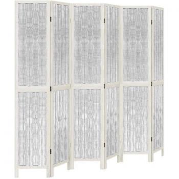 Separatore di Stanza 6 Pannelli – Legno Paulownia & Rametti di Salice