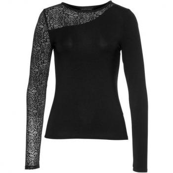 Melrose Langarmshirt für Damen, figurbetont, schwarz