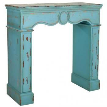 Estilo Home Azul Madera 100x40x100 – Marco de Chimenea