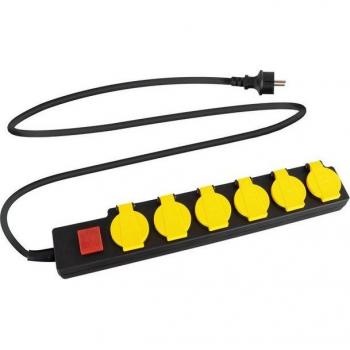 Stagecaptain OPSS‑6 YE – Rallonge 6 prises, interrupteur IP44