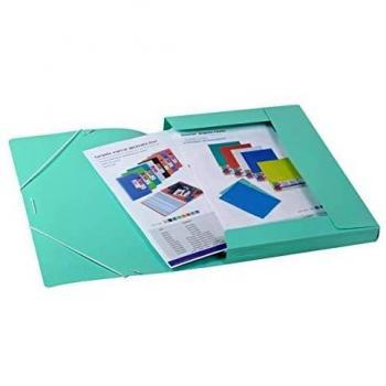 Carpeta solapas soft polipropileno con etiqueta azul pastel