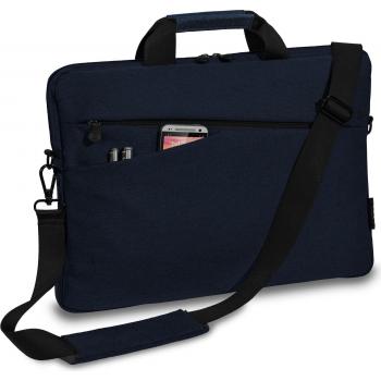 Pedea Laptoptasche 17,3 Zoll (43,9cm) FASHION Notebook Umhängetasche mit Schultergurt (17.30, Universal), Notebooktasche, Blau, Schwarz