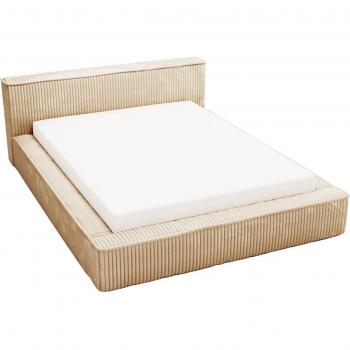 Stilvolles Polsterbett DS Lago, beige, mit Aufbewahrung – 215 × 85 cm