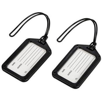 Hama Koffer-Reise-Labels schwarz – 2 Stück