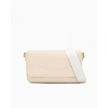 ARMANI EXCHANGE Beige One Size Ivory Flap Closure Shoulder Bag