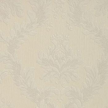 Papier peint floral gris et blanc 0.53 x 10.05 m
