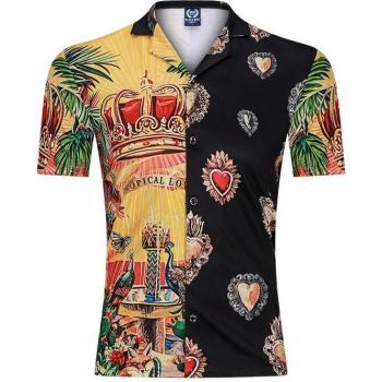 Camisa Suelta de Hombre con Diseño Vintage