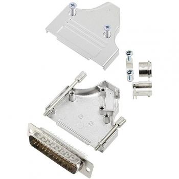Encitech MHDM35-25-HDP44-W-K 44-Pin D-SUB Male Connector, 35° Solder Bucket