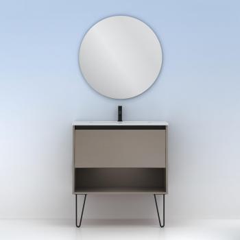Vasques YOKO 80 cm – Meuble Simple, Gris Fumé Sablé