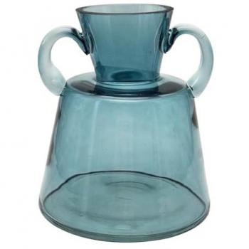 Bouteille Kristalline Signes Grimalt – poignée en vase, support jaune, 17×15×15 cm