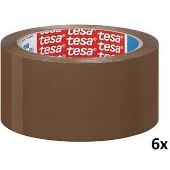 Ruban d’emballage TESA 50 mm x 66 m, couleur brun – Ensemble de 6