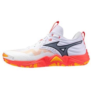 Mizuno Wave Momentum Elite Indoor Handball Shoes – 43 EUR – White/Fiery Coral