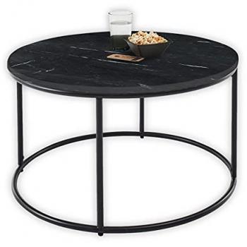 Couchtisch STOLKOM Belfort, rund Marmor, H: 46 cm, schwarz