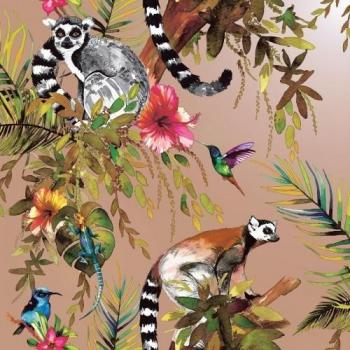 Holden Decor Lemur-Dekor-Tapete 10m x Silber