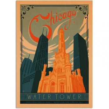 Affiche artistique Chicago décoration d'hôtel 42x30cm