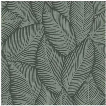 Muriva 10m x 53cm Grey Leaf Vinyl Wallpaper