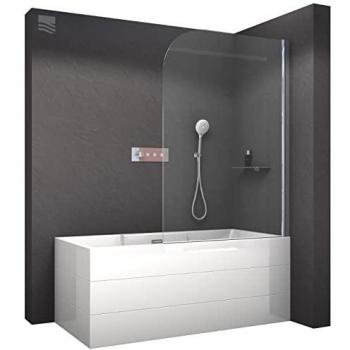 Bernstein Cabine Douche Intégrale Verre Noir Mat 6mm – Portes Pliantes – NT201 – Chrome 100×140 cm