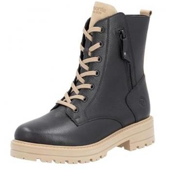 REMONTE Winterstiefel 43 – Schwarze & Beigene Variante, Blockabsatz