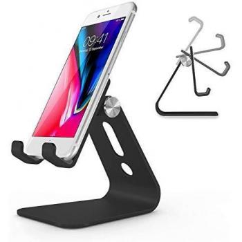 Supporto Mobile OMOTON in Alluminio con Regolazione – Nero