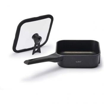 Sutto Square Frypan (18 cm × 6 cm) – Black, Deep Type, Universal Heat