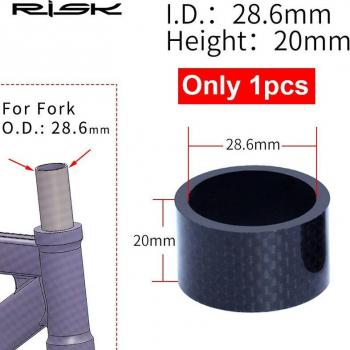 RISK 5pcs Lightweight Carbon Fiber Headset Spacers for 28.6-31.8mm OD2 Stem