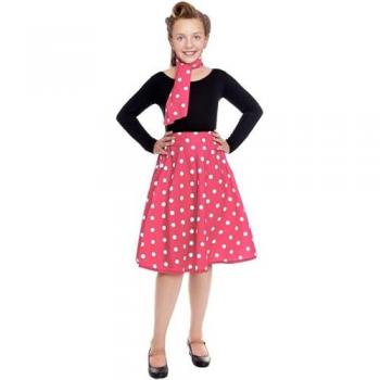Conjunto Años 50 para Niña: Falda y Pañuelo