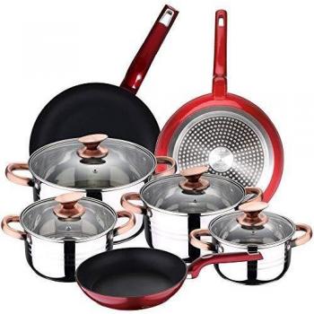 Batería de cocina 8 piezas y 3 sartenes