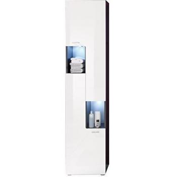 Trendteam smart living Badezimmer Hochschrank Tetis, 40 x 182 x 30 cm, Korpus Graphit (Nb.) und Front Weiß Hochglanz