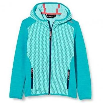 Jade–Ceramic Blau CMP Mädchen Hood Fleece Jacket 116
