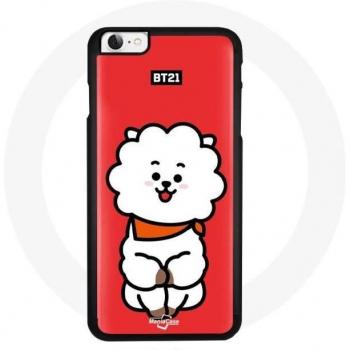BTS BT21 RJ Jin Red Background Phone Case for iPhone 8