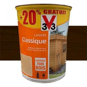 Lasure V33 Classic 4‑ans Satiné Chêne Foncé 6 L – Revêtement Étanche