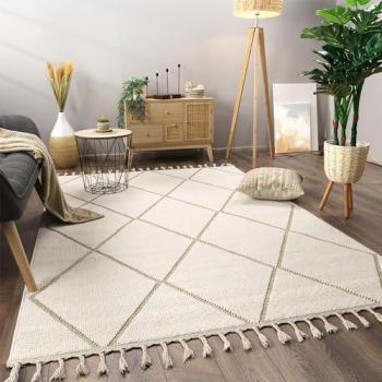 Tappeto Boho Chic 120x160 cm con Frange