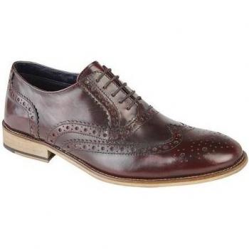 Roamers Herren-Leder-Oxford-Brogues hellbraun Größe 12 UK