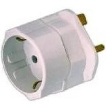 Adaptador clavija inglesa a Schuko De viaje para uso Temporal 36.061/P Electro DH. 8430552127757
