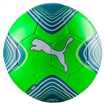 PUMA Future Heat Ball – Green Gecko in Weiß mit Deep Lagoon, 5 S