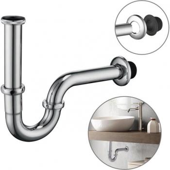 HOMELODY Waschbecken Siphon mit Edelstahl-Rohr