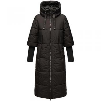 Steppmantel für Damen von Navahoo, Modell Ciao Miau XIV, Schwarz, Große XL