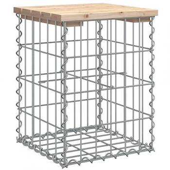 Banc de jardin en gabion 33x31x42 cm en bois de pin