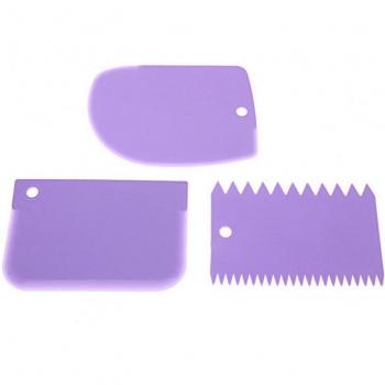 3-Piece Smooth and Jagged Cake Scraper Set