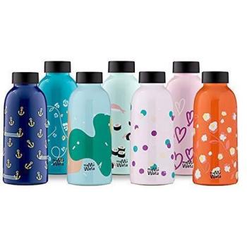 MAMA WATA – Herz‑Design Trinkbehälter 470 ml, 18/8 Stahl, doppeltwandig