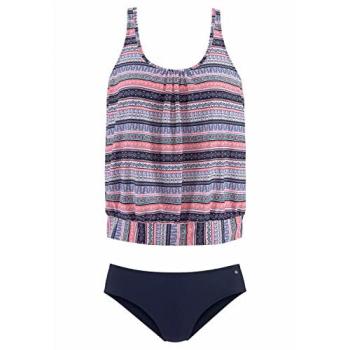 S.Oliver Oversize-Tankini Damen Blau-Rosa Bedruckt Gr.54
