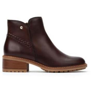 High‑Heel Brown Leather Ankle Boot – Pikolinos Medina