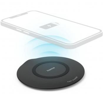 Hama 00201674 Wireless Charger QI-FC15, 15 W, kabelloses Smartphone-Ladepad, Schwarz
