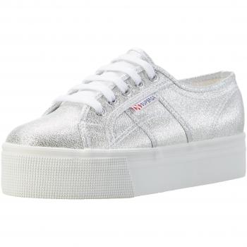 Superga 2790-LAMEW, Zapatillas de cuña, Color Plateado, Talla 38 EU